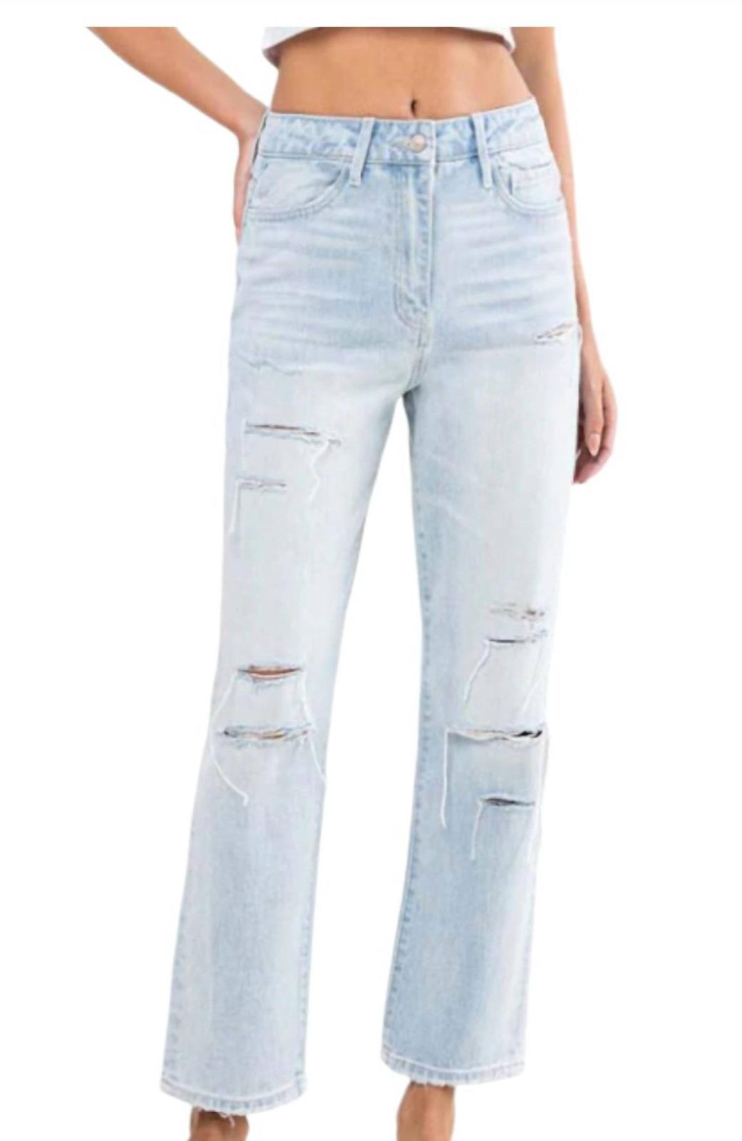 Vervet By Flying Monkey Super High Rise Distressed Ankle Jeans Light Wash - $45.00