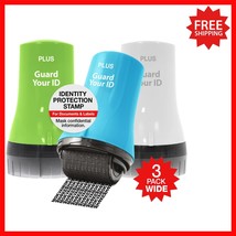 Wide 3-Pack Guard Your ID Roller - Mess-Free Identity Protection Stamp Set - $54.31