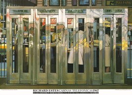 RICHARD ESTES Telephone Booths 25.5&quot; x 35.5&quot; Offset Lithograph 2005 Pop Art - $99.00