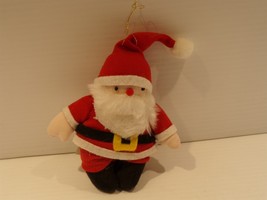 Gibson Greeting Cards Plush Stuffed Santa Ornament w/ Tag 90&#39;s? - £7.04 GBP