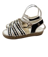 Chanel Bicolor CC Chain Slides Espadrille Sandal *flaw* size 6 - $8,846.52 MXN