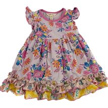 Matilda Jane Girls Floral Dress 18-24M Ruffled Hem Cotton Blend - $350.94 MXN