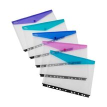 Snopake Polyfile A4 Popper Wallet Landscape Ring Binder - Clear, Pack of 5  - $18.00