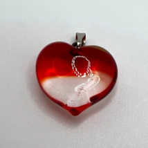 Murano Glass, Handcrafted Red Heart Pendant Necklace &amp; 925 Sterling Silv... - £21.93 GBP