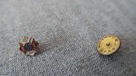 Antique 10F Lapel Pin Enamel Gold 1cm - $29.70