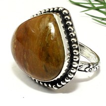 Red Bloodstone Smooth Heart Natural Gemstone Handmade Silver Ring Gift Jewelry - $6.79