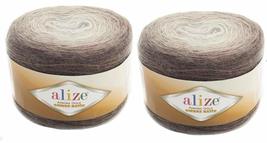 20% Wool 80% Acrylic Soft Yarn Alize Angora Gold Ombre Batik 2skn 300gr 1805yds  - £26.90 GBP