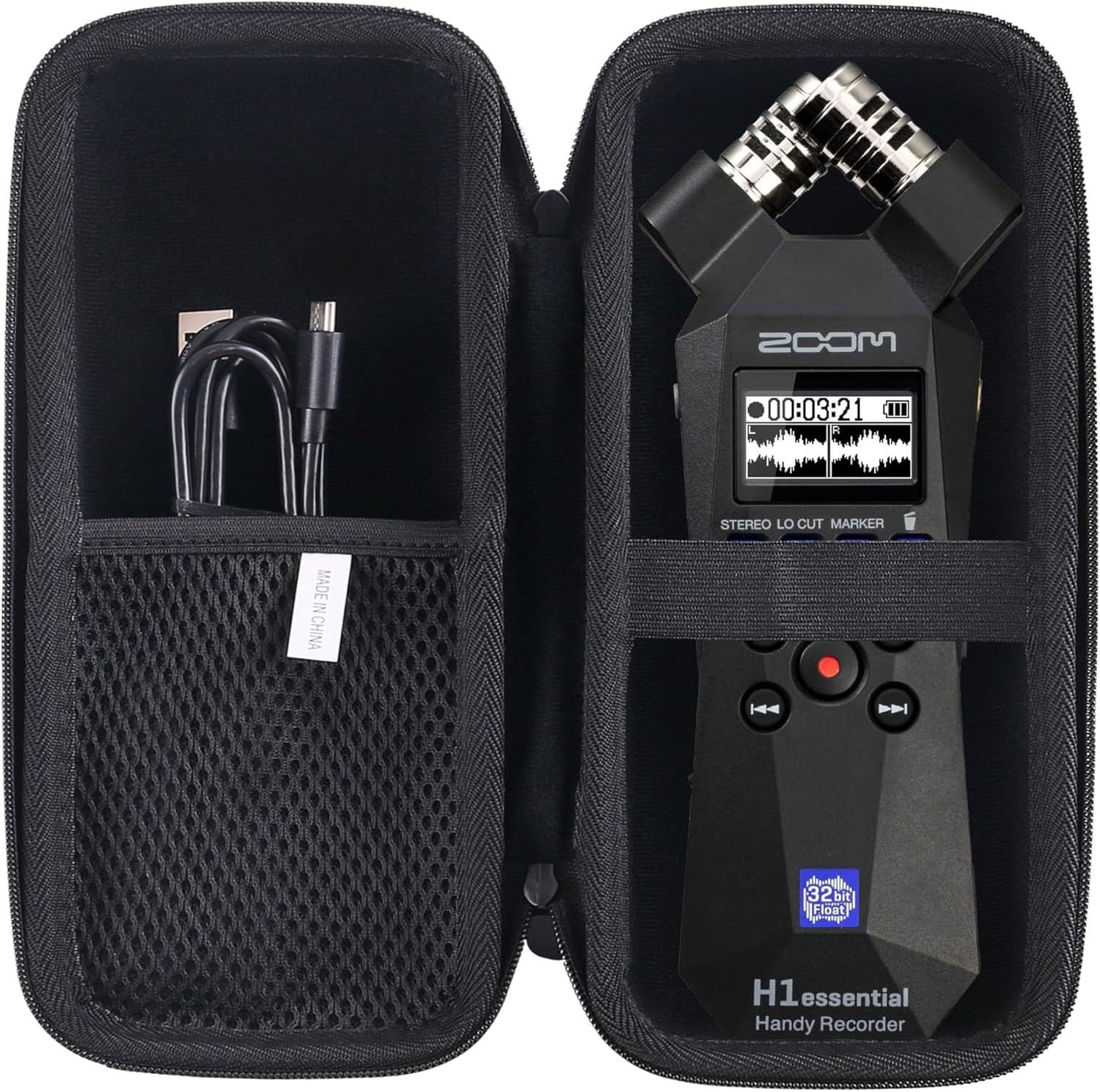 The Black Jinmei Hard Eva Carrying Case Is Compatible With Zoom H1Essent... - $35.96