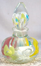 Signed Joe St Clair Paperweight Perfume Bottle Controlled Bubble Multicolored  - £31.96 GBP