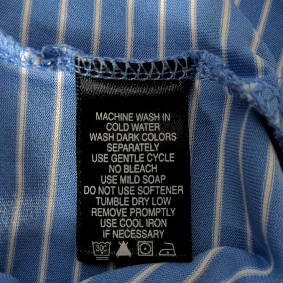 Jack Nicklaus Mens Golf Polo Size Large Blue White Striped Short Sleeve Item image 4