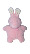 Prestige Pink plush small beanbag BUNNY Rabbit gingham bow small round - $7.91