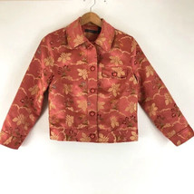 Liz Claiborne Floral Embroidered Jacket Button Front Pocket Women Size M - $17.81