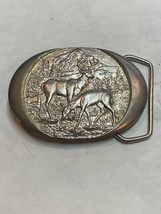 Vintage Belt Buckle Doe and Buck Deer Indiana Metal Craft D-39 - $7.66