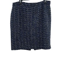 J Crew Blue Tweed No 2 Pencil Skirt Size 12 - £22.48 GBP