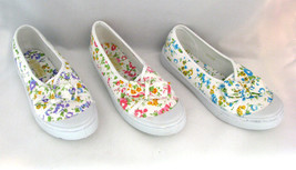 Womens Canvas Flats Shoes Ballet Bow Floral Sneakers Fashion Slip On Siz... - $5.52