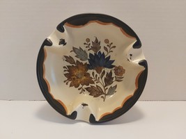 Vtg Gouda Plateel Holland Handwork Floral Pattern Ashtray - £18.24 GBP