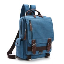 vintage Canvas Backpack Men Travel Back Pack Multifunctional Shoulder Bag for Wo - £54.47 GBP