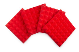 Gator 4 Pack of Red 12x12&quot; Acoustic Pyramid Panel - £27.71 GBP