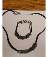 VINTAGE BEADED NECKLACE WITH MATCHING BRACELET - $733.54 MXN