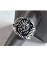 Mens Sterling Silver Lions Head Ring 11.5g E7839 - $117.31 CAD