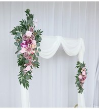 Artificial Plum Purple Rose Wedding Arch Decor - Set of 2 - £46.70 GBP