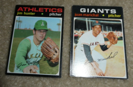 Lot of 2 1971 Topps Baseball Star Cards Jim Hunter Juan Marichal - $14.85