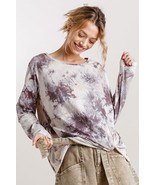 Umgee Full Size Tie Dye Front Gathered Detail Round Neck Long Sleeve T-S... - $38.85 CAD+