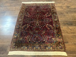 Antique Per&#39;sian Sarouk Rug 3.6 x 5, Red, 1920s Per&#39;sian Carpet - £1,703.03 GBP