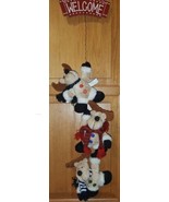 Reindeer Moose Welcome Sign Christmas Hanging Holiday Decoration - $14.75