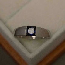 925 Sterling silver 2.25 Ct blue sapphire engagement princess Cut Ring Size 8.5 - £58.86 GBP