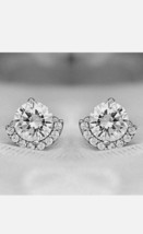 2Ct Simulated Diamond Wedding Women&#39;s Stud Earrings 14k White Gold Plated - £50.82 GBP