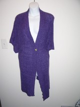 Catherines 1X Purple Sweater open front 18 20 W Fly Away 50 inch bust 29... - $14.85
