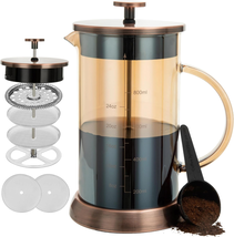 34 Ounce French Press Coffee Maker, 5-Cup Espresso Coffee Maker, Copper Cold Bre - £17.94 GBP