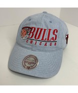 Chicago Bulls Mitchell &amp; Ness Spell Out Logo Blue Strapback Hat Cap - $38.56 CAD