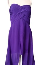 Davids Bridal Size 4 Strapless Chiffon Gown Purple Sheer Overskirt Bande... - £14.23 GBP