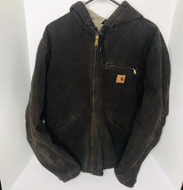 Carhartt J141 DKB Dark Brown Men&#39;s XL Work Jacket Coat Sherpa Lined Heav... - $113.80