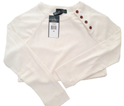 Nwt Lrl Lauren Jeans Co Ant 3/4 Raglan Sleeve Cotton Knit Shirt Cream Women&#39;s Xs - £27.34 GBP