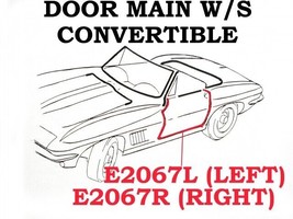 1963-1967 Corvette Weatherstrip Door Main Convertible USA Left - £81.10 GBP