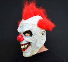 Scary Clown Mask for Halloween costume party Evil Killer Red Hair Clown - £14.93 GBP