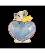 Ashtray Trinket Dish Mouse Shuffling Cards Blue Luster Porcelain Kitsch ... - £13.64 GBP