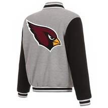 NFL Arizona Cardinals Reversible Full Snap Fleece Jacket  JHD  Embroidered Logos - £107.90 GBP