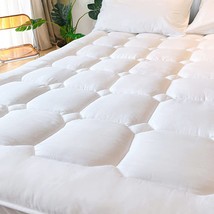 The Unilibra Twin Size Bamboo Mattress Pad Cooling, Quilted Fitted Mattress - £37.88 GBP