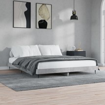Bed Frame Concrete Grey 150x200 cm King Size Engineered Wood - £77.93 GBP