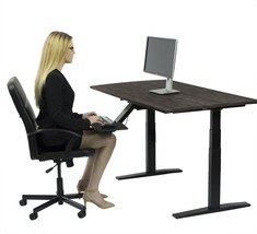 Black on Black 52" Bamboo Dual Motor Electric Office Adjustable Computer Desk - $20,396.20 MXN