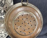 Antique 9” Copper Colander Sifter Sieve Drain Tin Lined Wall Decor Hand ... - $18.81