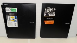 Lot of 2 Five Star Customizable Pocket &amp; Prong. Black Folders - $15.99