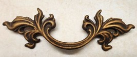 8 Vintage 1960s French Provincial Drawer Pull Solid brass Handle 5 3/4&quot; Long NOS - £50.88 GBP
