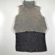 Derek Lam 10 Crosby Womens M Gray Striped Ribbed Sleeveless High Low Wool - £43.95 GBP