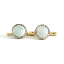 Mother of Pearl Two-Tone Tuxedo Studs Cufflinks 10K White Yellow Gold, 2... - £153.44 GBP
