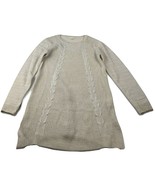 LISTICLE Womens Beige Cable Knit Sweater Dress Long Sleeves Ribbed Spark... - $243.55 MXN